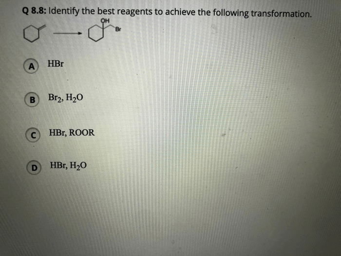 Choose the best reagents to complete the following reaction